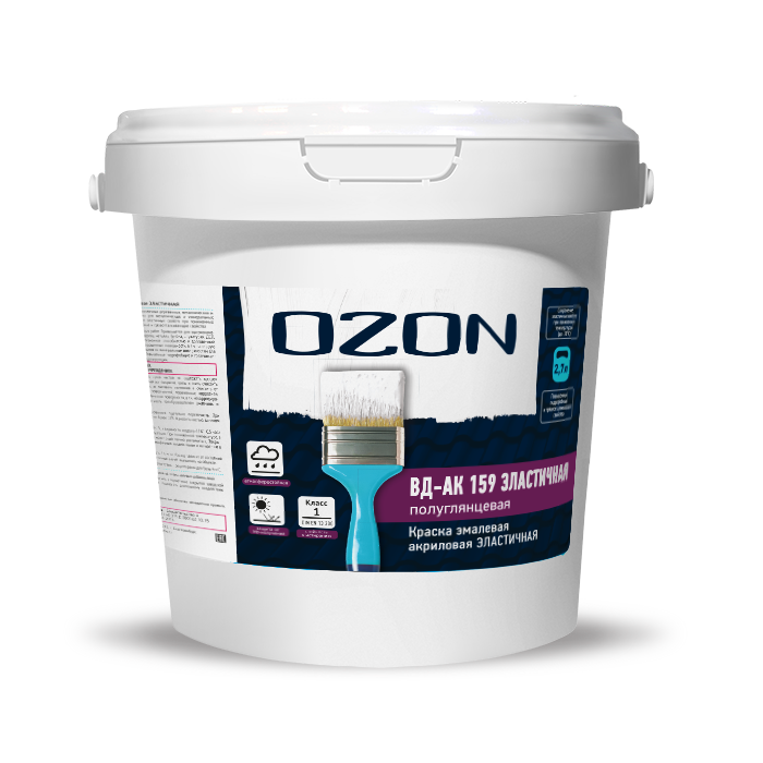 Краска резиновая эластичная OZON ВД-АК-159С-3,0 С (бесцветная)  обычная